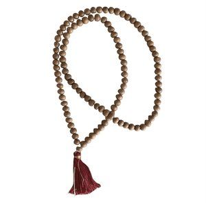 Natural Light Wood 108 Prayer Bead Mala Meditation Necklace